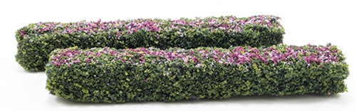 Dollhouse Miniature Hedges: Burgundy/Mauve- 2 Hedges